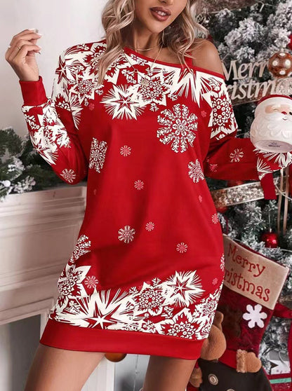 Vestido de punto navideño con copos de nieve – foto 3