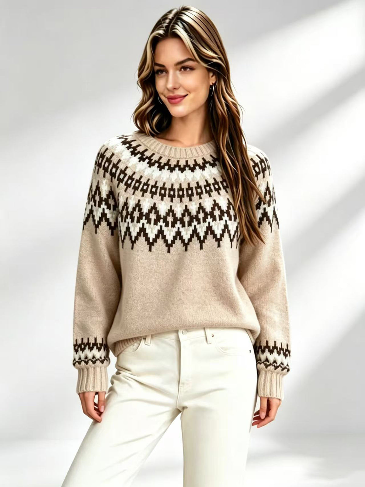 Jersey Fair Isle de cuello redondo – foto 3