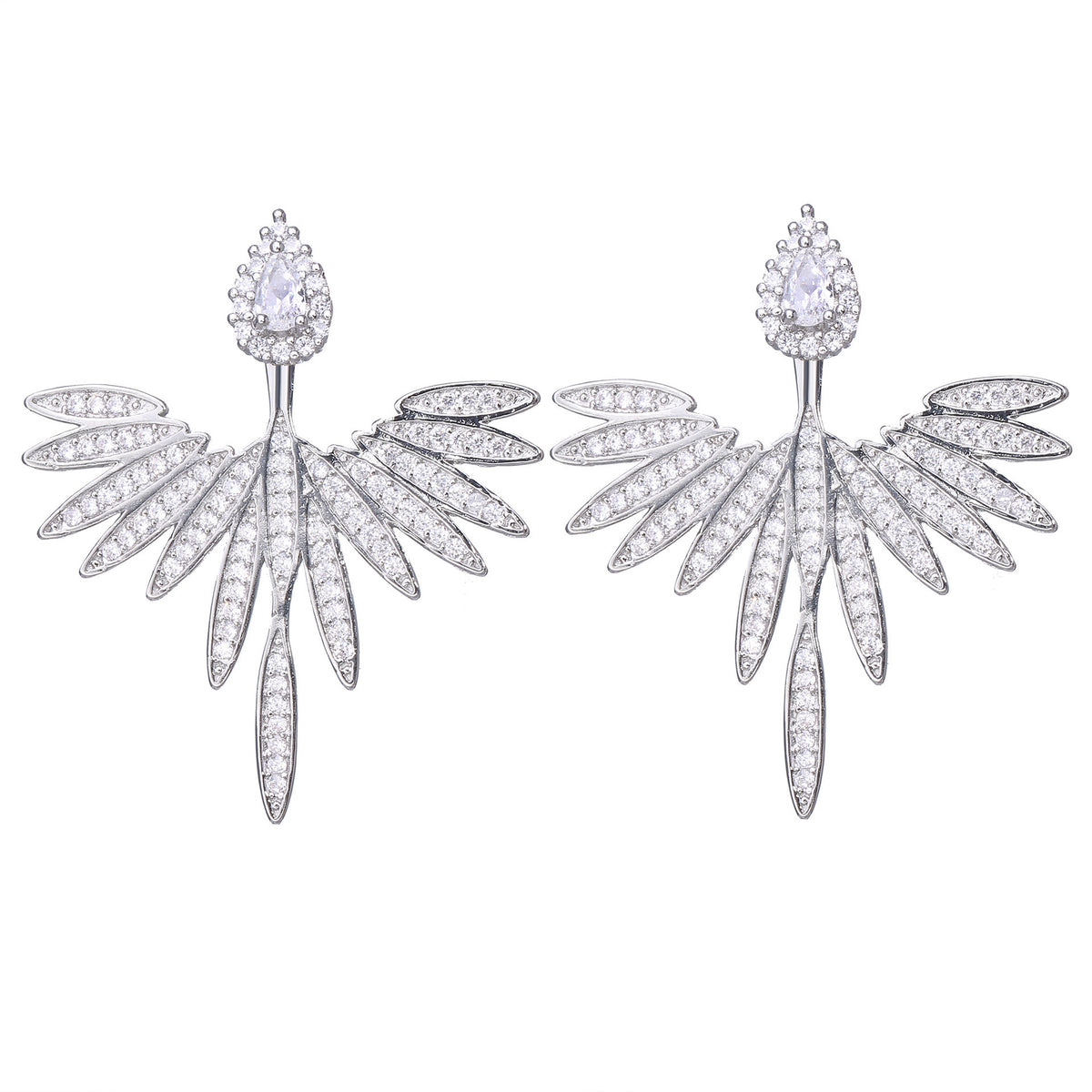 Pendientes de alas con circonitas – foto 7