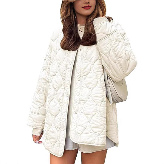 Chaqueta acolchada oversize sin cuello – foto 3