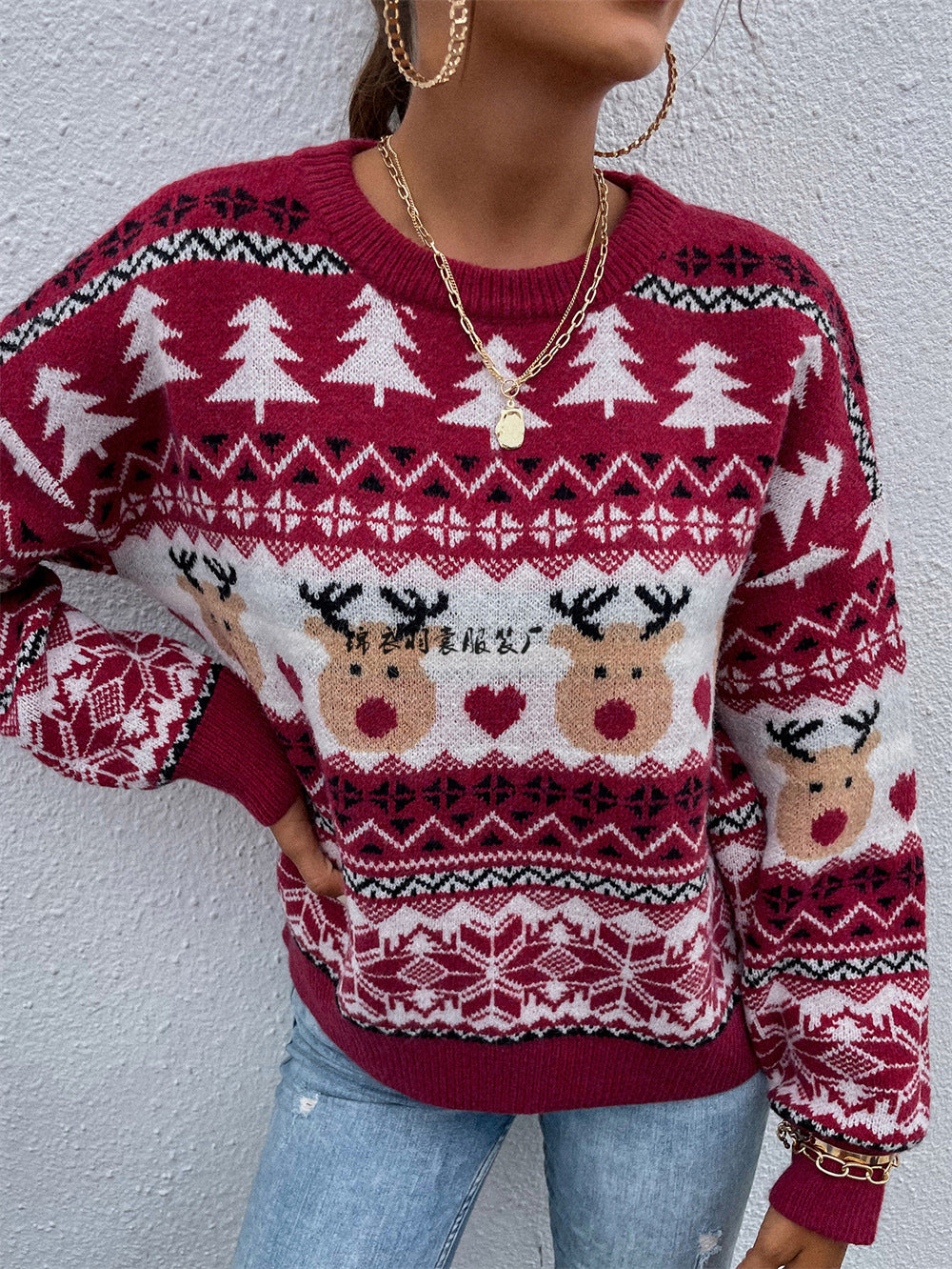 Jersey navideño nórdico rojo – foto 5