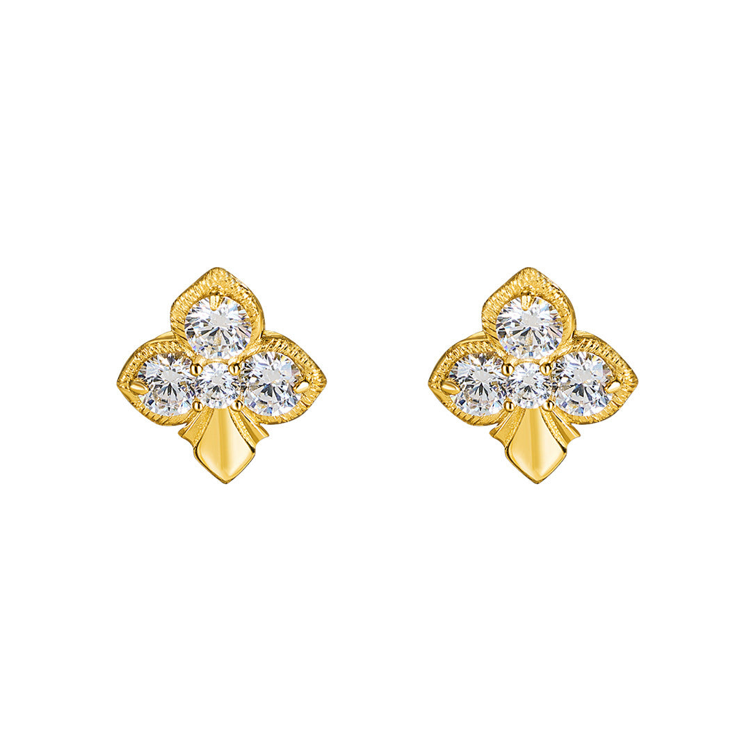 Pendientes de flor en plata 925 con circonitas – foto 5