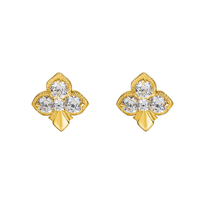 Pendientes de flor en plata 925 con circonitas – foto 5