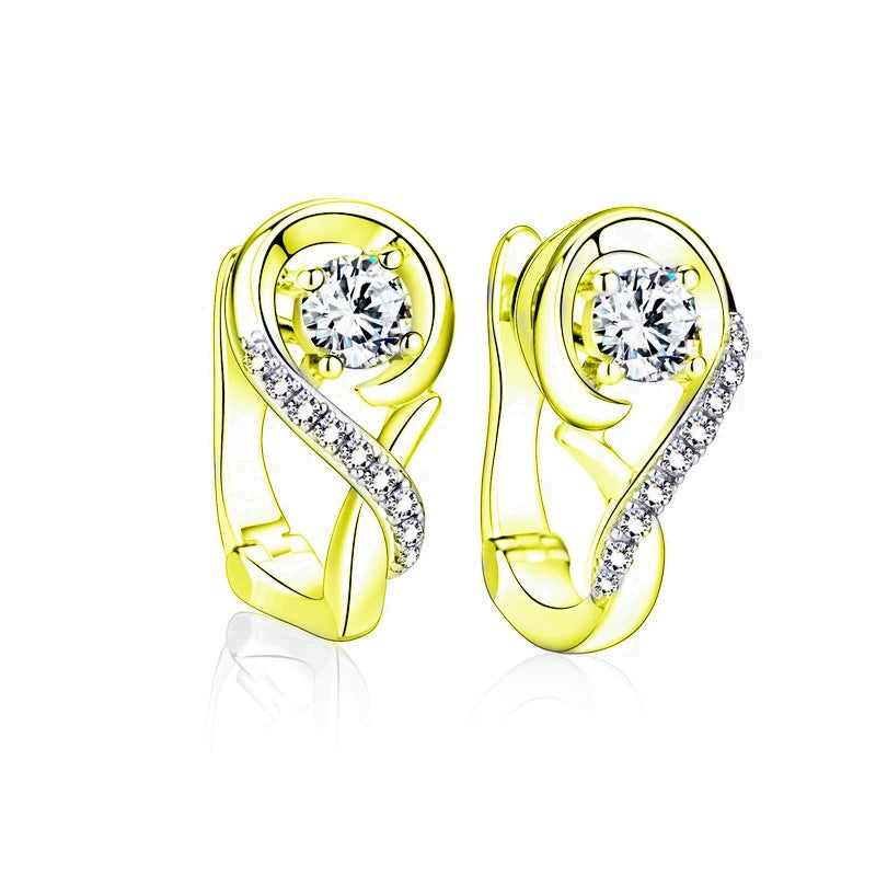 Pendientes de espiral con circonita – foto 6