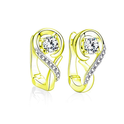 Pendientes de espiral con circonita – foto 6