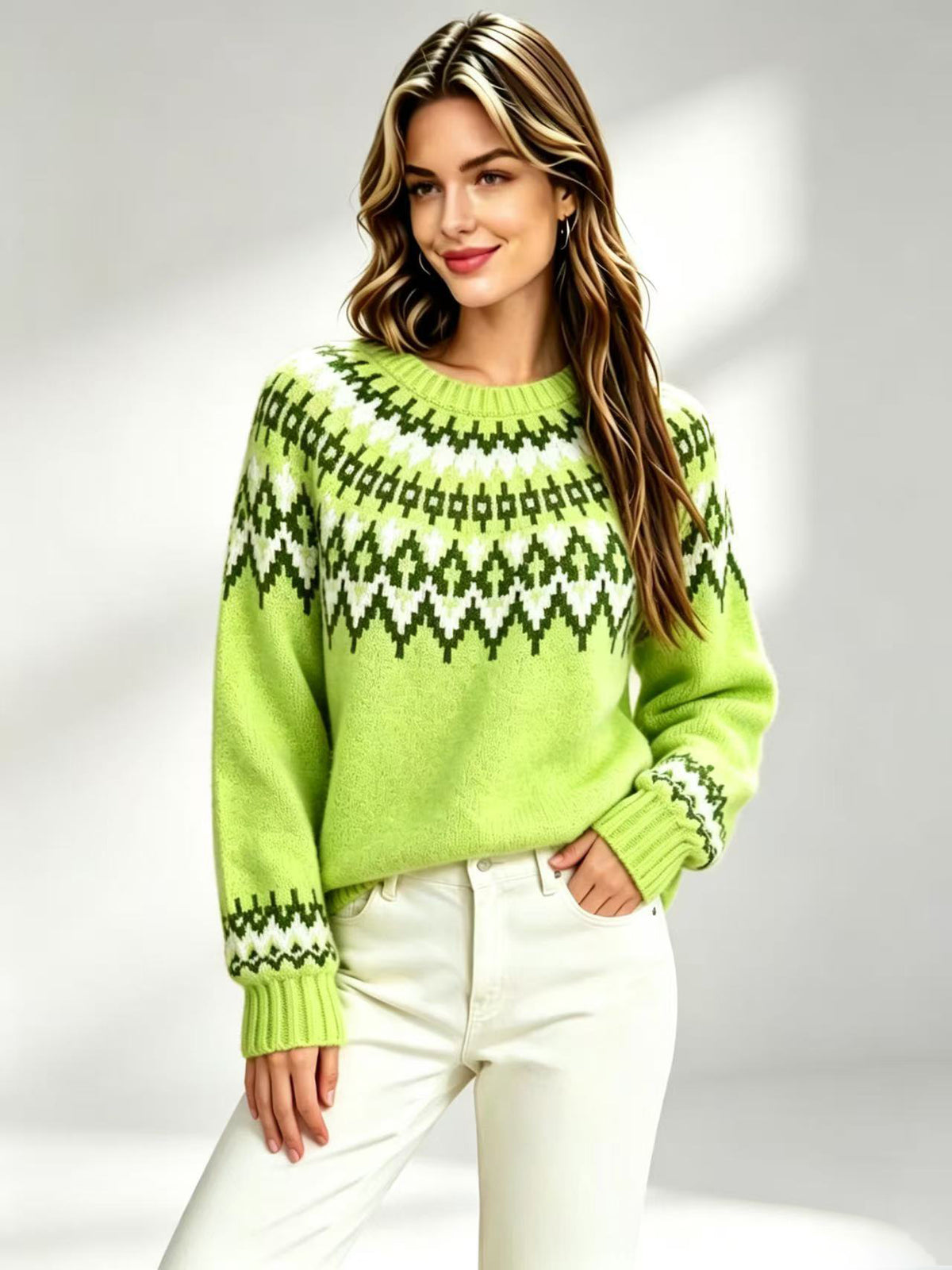 Jersey Fair Isle de cuello redondo – foto 7