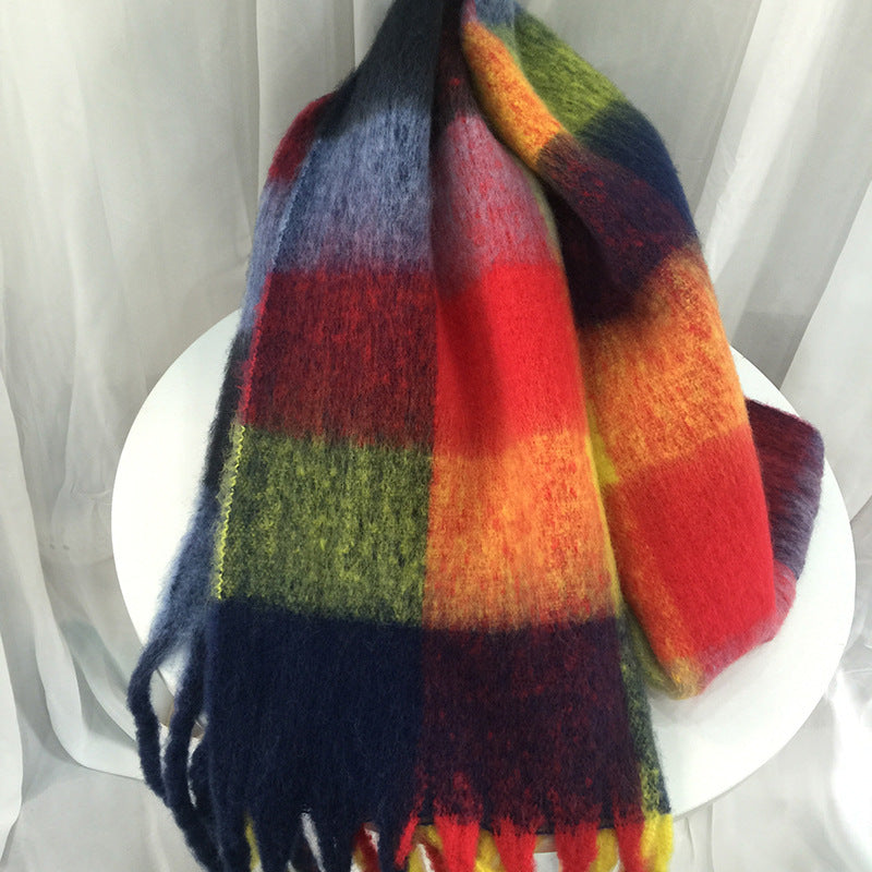 Bufanda de cuadros efecto mohair – foto 6
